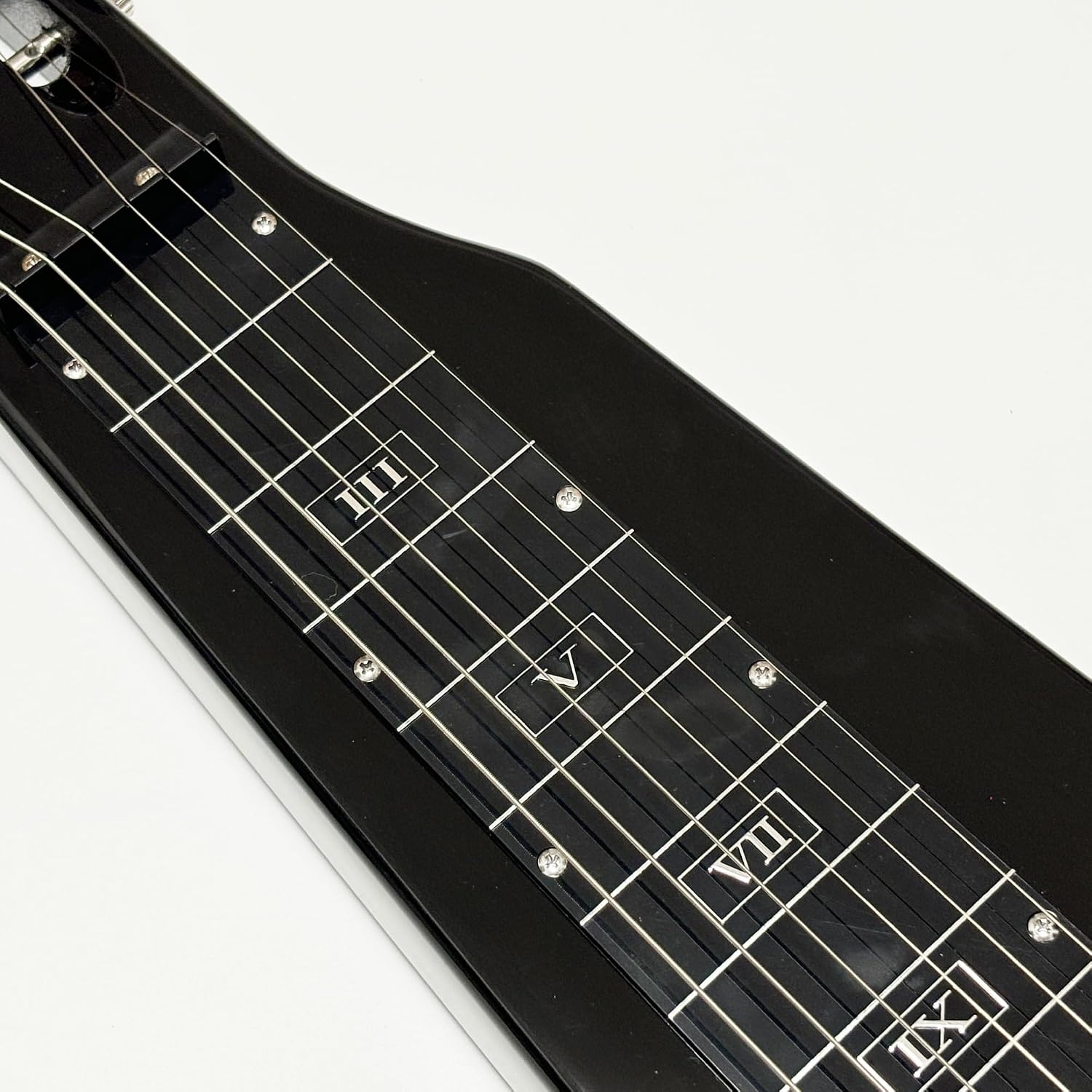 Lap Steel Guitar, Slide Steel Guitar Electric, 6 Strings Slotted Head Stock Guitars with Gig Bag & Slide Bar (Black Color)