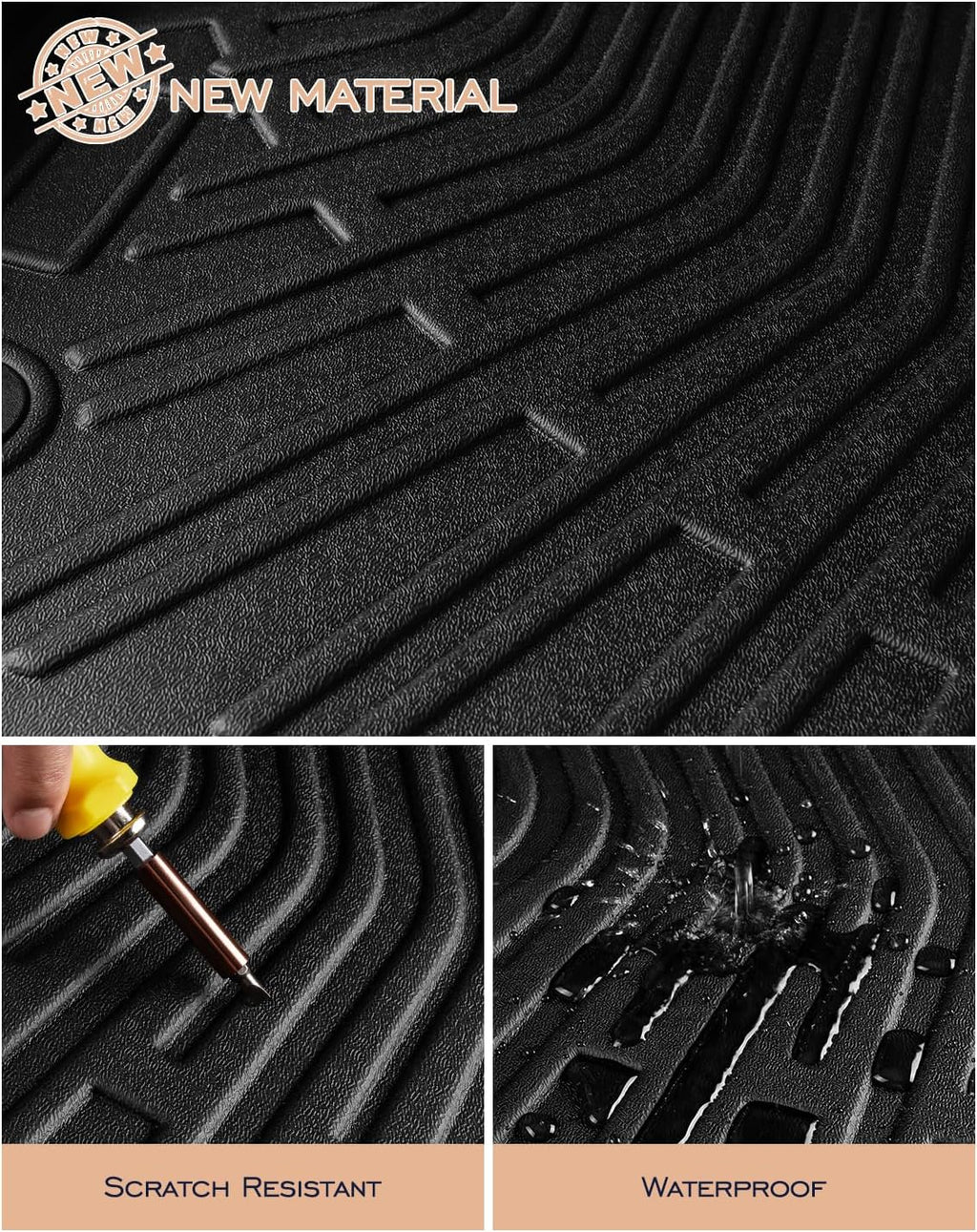 for Chevy Equinox for GMC Terrain Floor Mats & Cargo Liners 2018-2024,All Weather Floor Mats for Chevy Equinox Trunk Mats Rear Backrest Mats Accessories 2024 2023 2022 2021 2020 2019 2018 (6PCS)