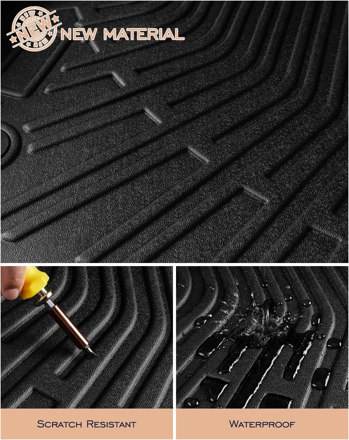 for Chevy Equinox for GMC Terrain Floor Mats & Cargo Liners 2018-2024,All Weather Floor Mats for Chevy Equinox Trunk Mats Rear Backrest Mats Accessories 2024 2023 2022 2021 2020 2019 2018 (6PCS)