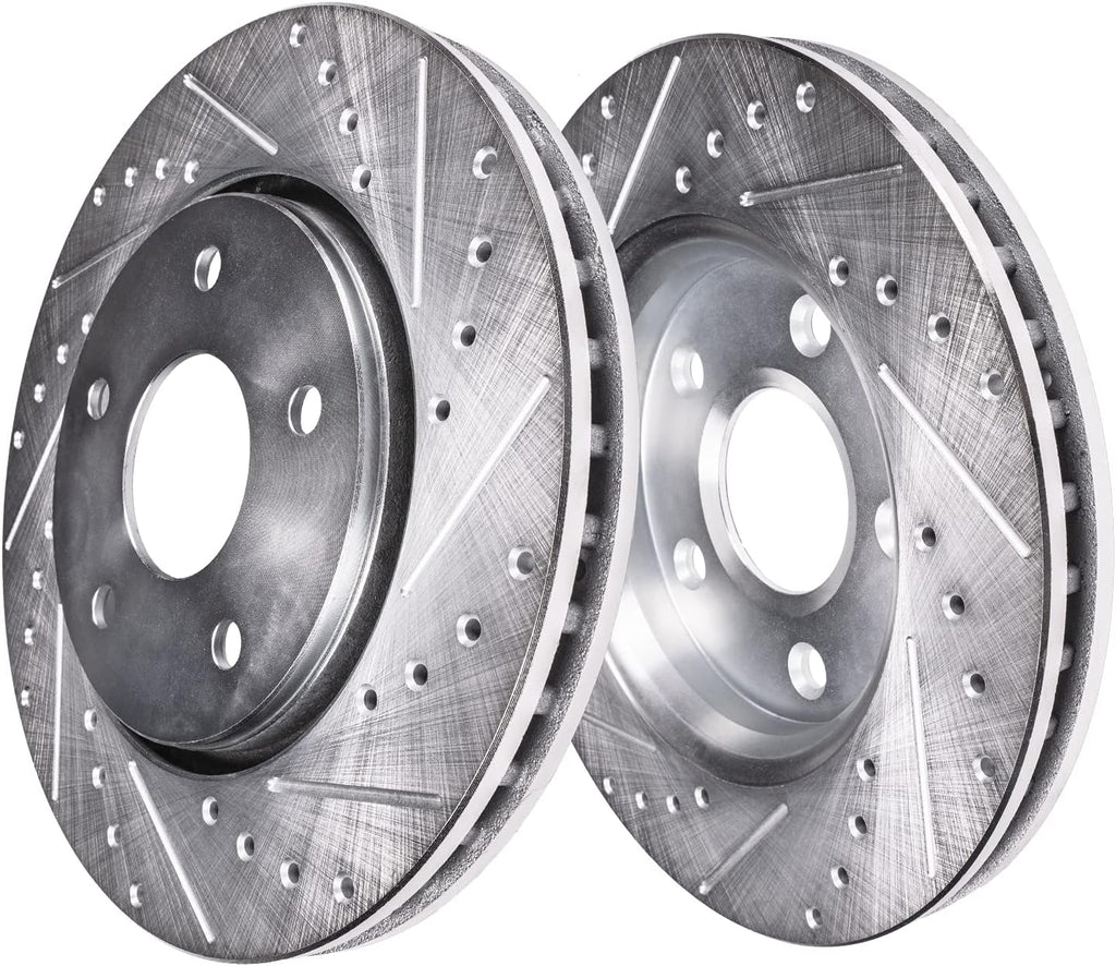 Detroit Axle - 10pc Brake Kit for 2011-2012 Honda Accord, Drilled Slotted Brakes Rotors Ceramic Brake Pads Replacement: 11.10' inch Front and 11.10' inch Rear Rotors