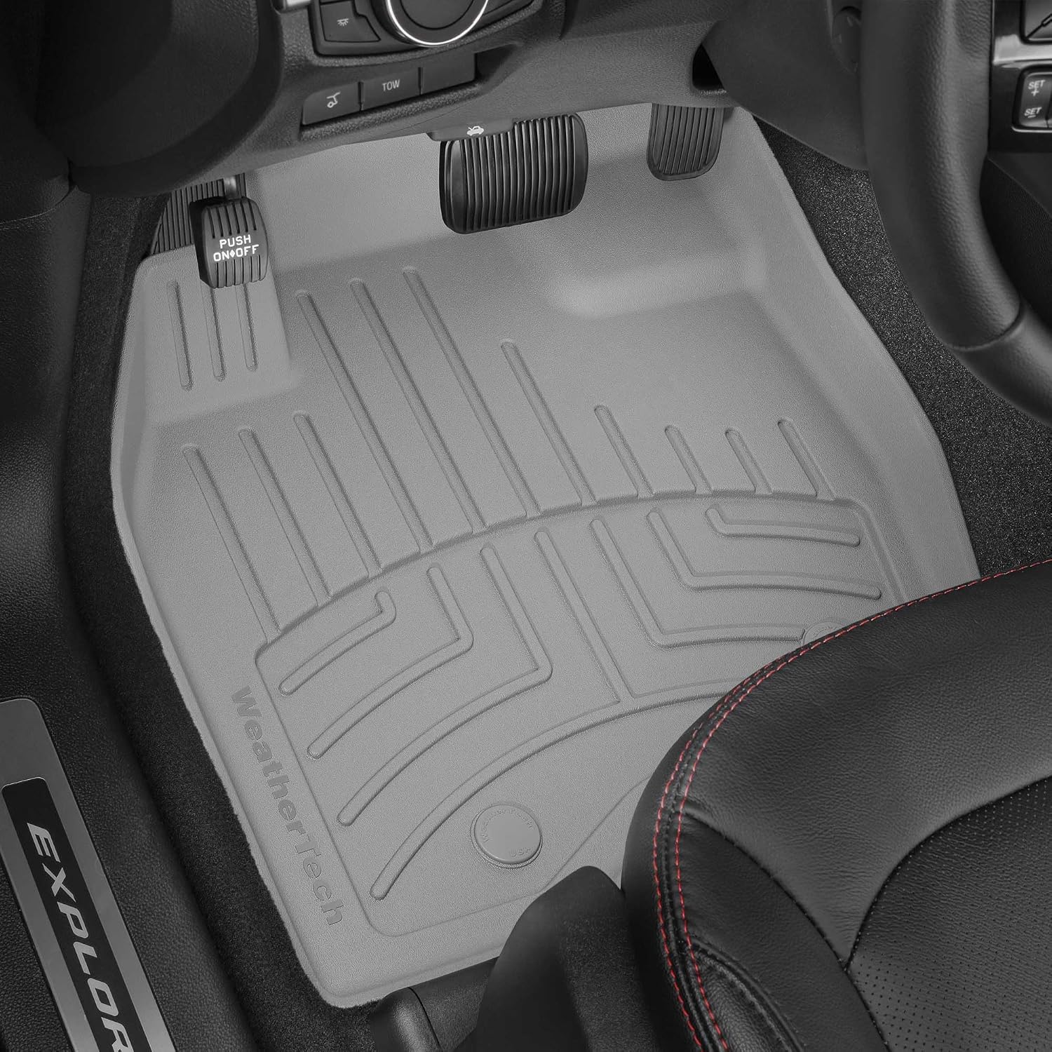 WeatherTech FloorLiner HP Custom Fit Floor Mats for GMC Acadia, Enclave, Traverse - Full Set (461881-1-3-4IM), Grey