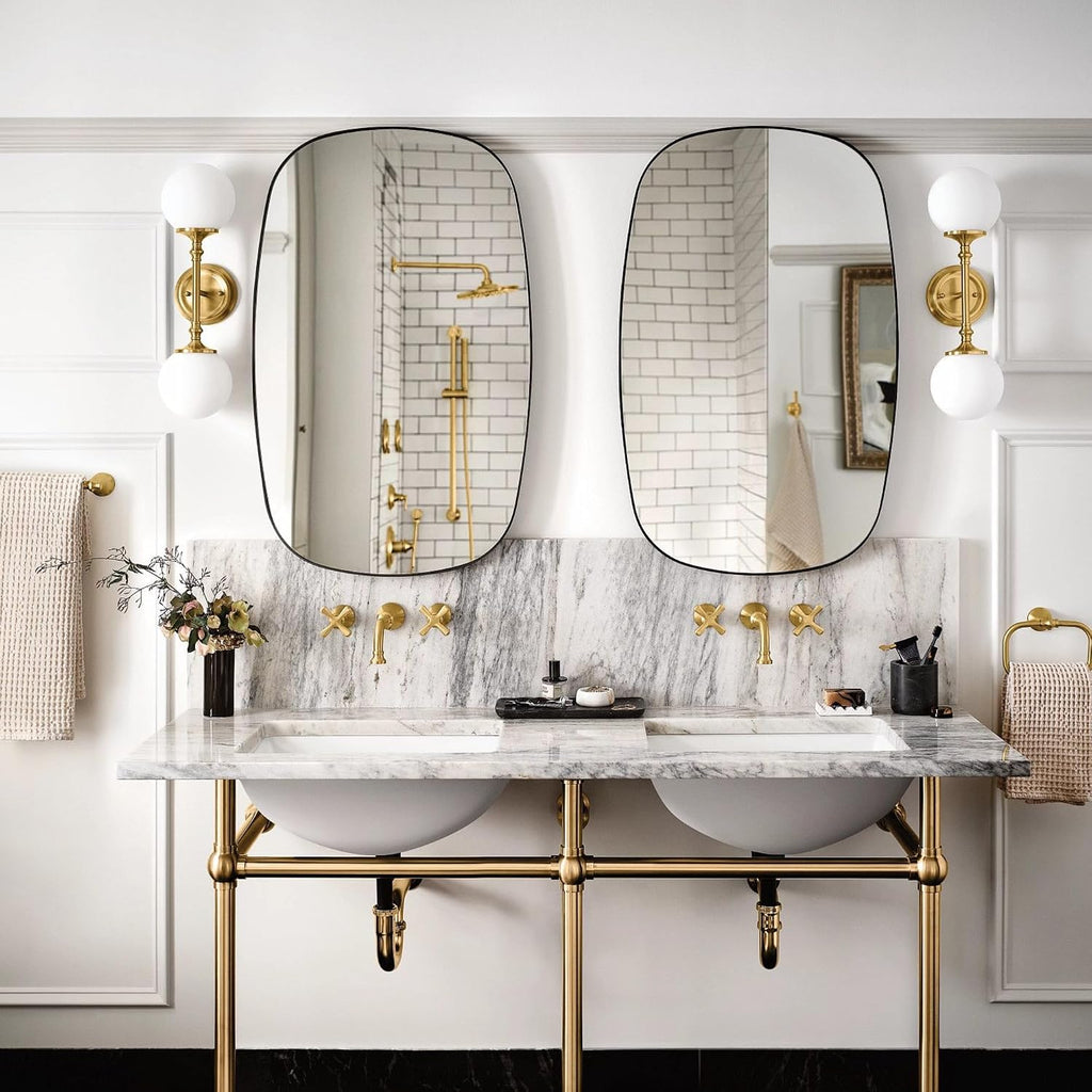 Moen Colinet Brushed Gold Traditional Cross Handle Wall Mount Bathroom Faucet Trim, Valve Required, TS44105BG