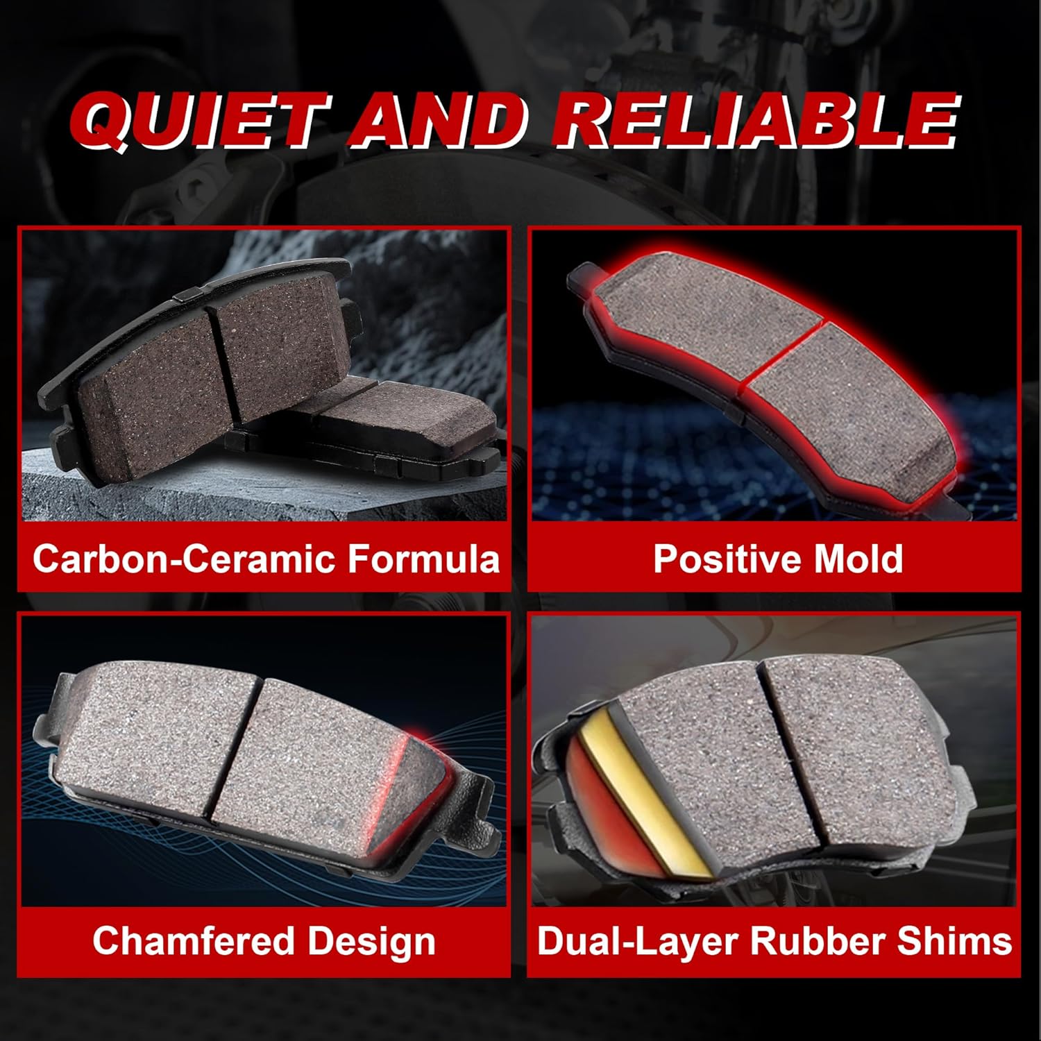 Front Drilled and Slotted Brake Pads and Rotors Kit Ceramic Automotive Replacement Brake Kits Vented 10.83 Inch Compatible for Toyota Corolla Matrix 2008-2019 (18 Pcs)