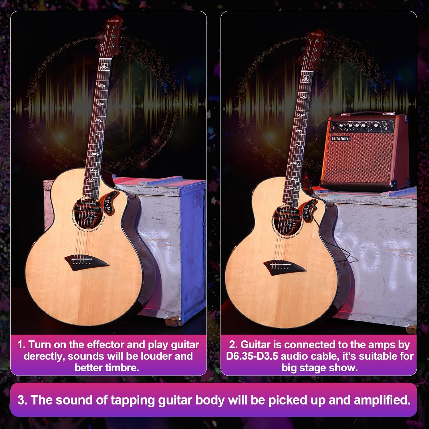 Folk Acoustic Guitar Built-in Effector Kids Adult Beginner Spruce 41'' Cutaway JF Barrel Folk Guitarra Strap Tuner Capo 6 Steel Strings Rock Folk Guitar