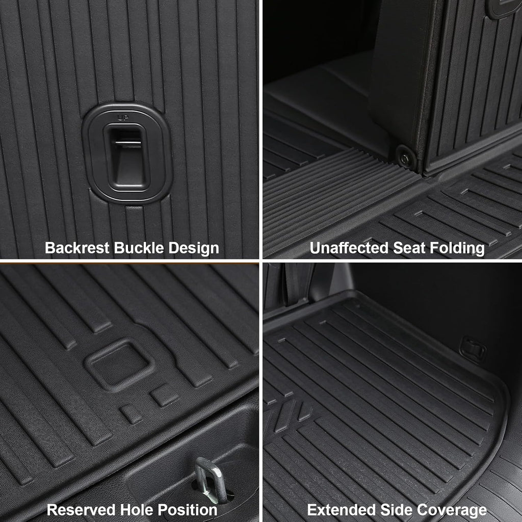 GALVAGNIATE Floor Mats for Hyundai Palisade 2020-2025, All Weather Floor Mats Trunk Cargo Liner with Backrest Protectors Accessories, Full Coverage Set (Fit 7/8 Seats)