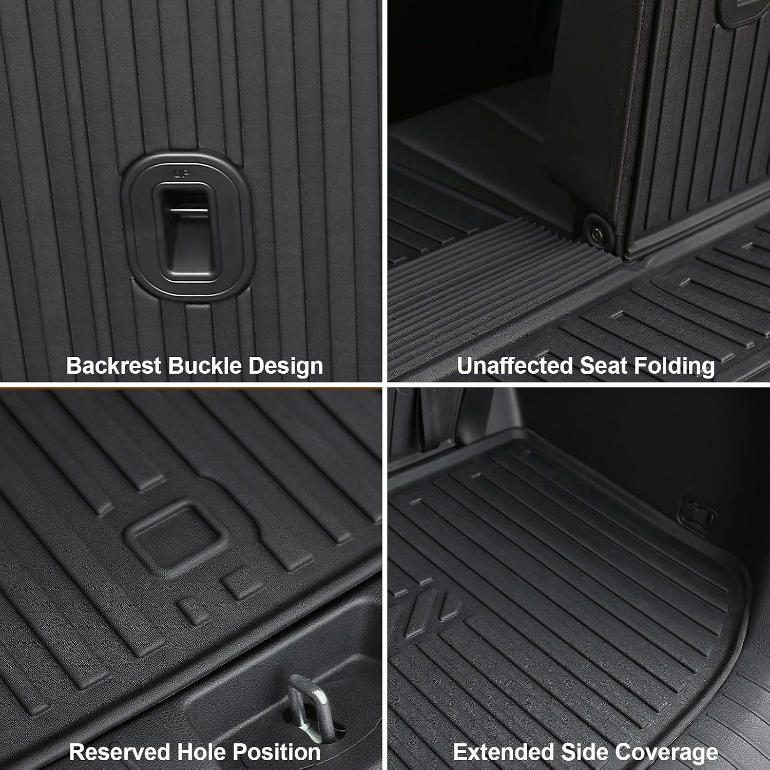 GALVAGNIATE Floor Mats for Hyundai Palisade 2020-2025, All Weather Floor Mats Trunk Cargo Liner with Backrest Protectors Accessories, Full Coverage Set (Fit 7/8 Seats)