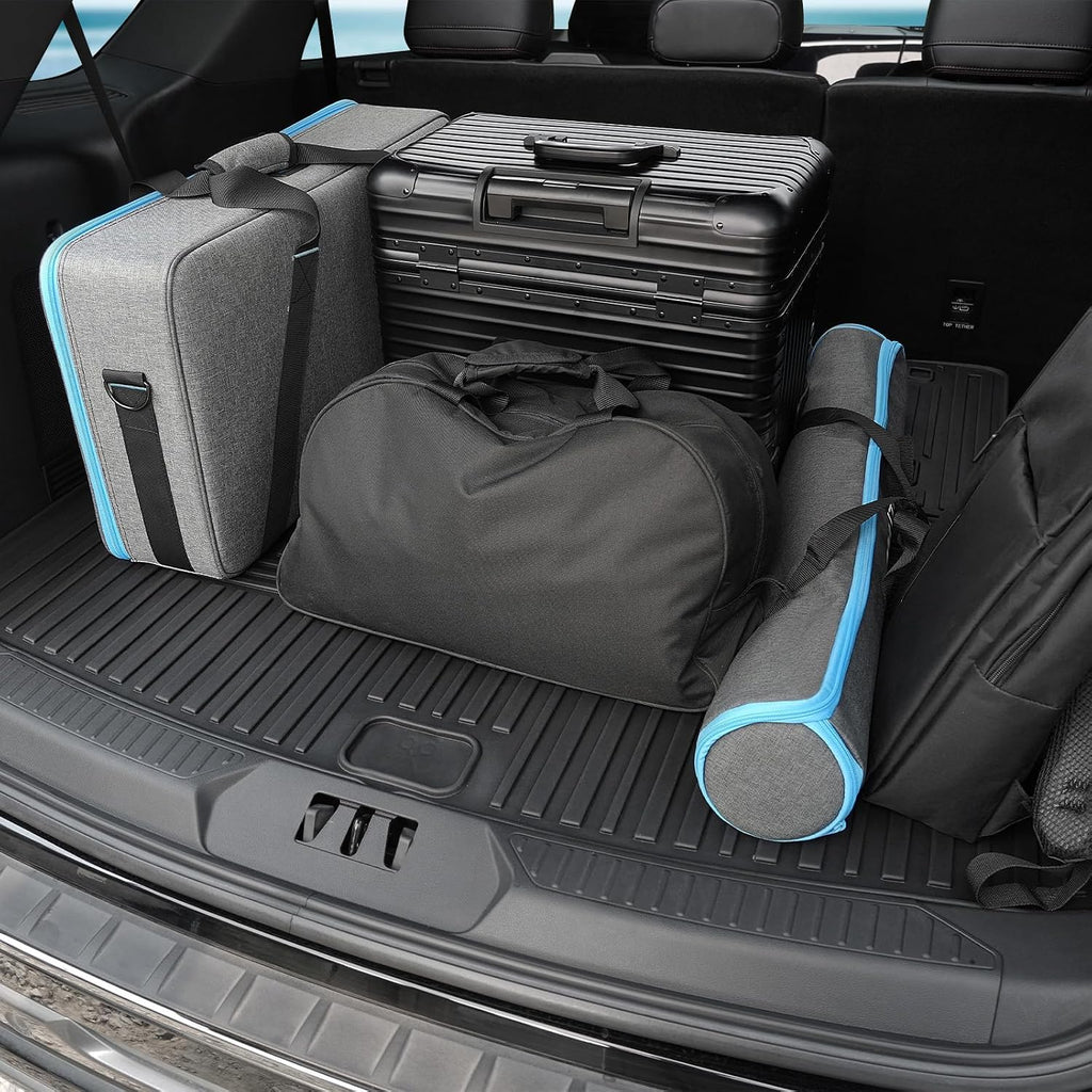 Floor Mats for Ford Explorer 2020-2026, All Weather Floor Mats Trunk Cargo Liner with Backrest Protectors Accessories, Full Coverage Set (Fit 6 Seats)