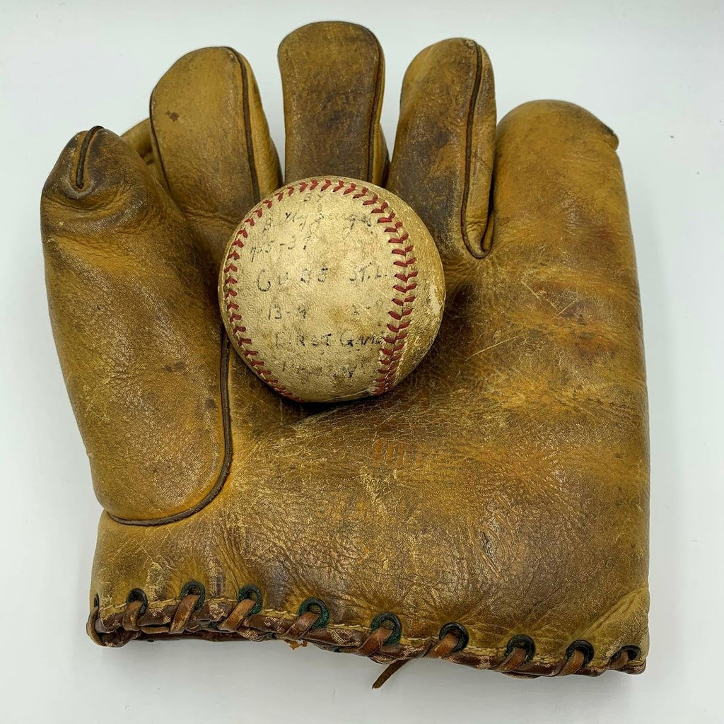 1937 Billy Jurges Chicago Cubs Game Used Actual Hit Baseball With Glove JSA COA - MLB Game Used Baseballs