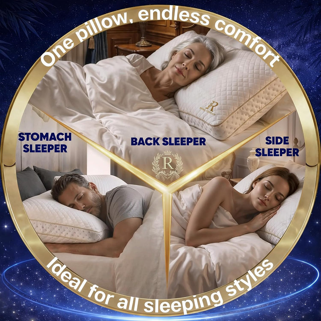 Royal Therapy 2-Pack Queen Memory Foam Pillow, Adjustable Shredded Odor-Free Bed Pillow for Neck & Shoulder Pain Relief, Breathable Support for Back, Stomach, Side Sleepers, AirFlowPRO