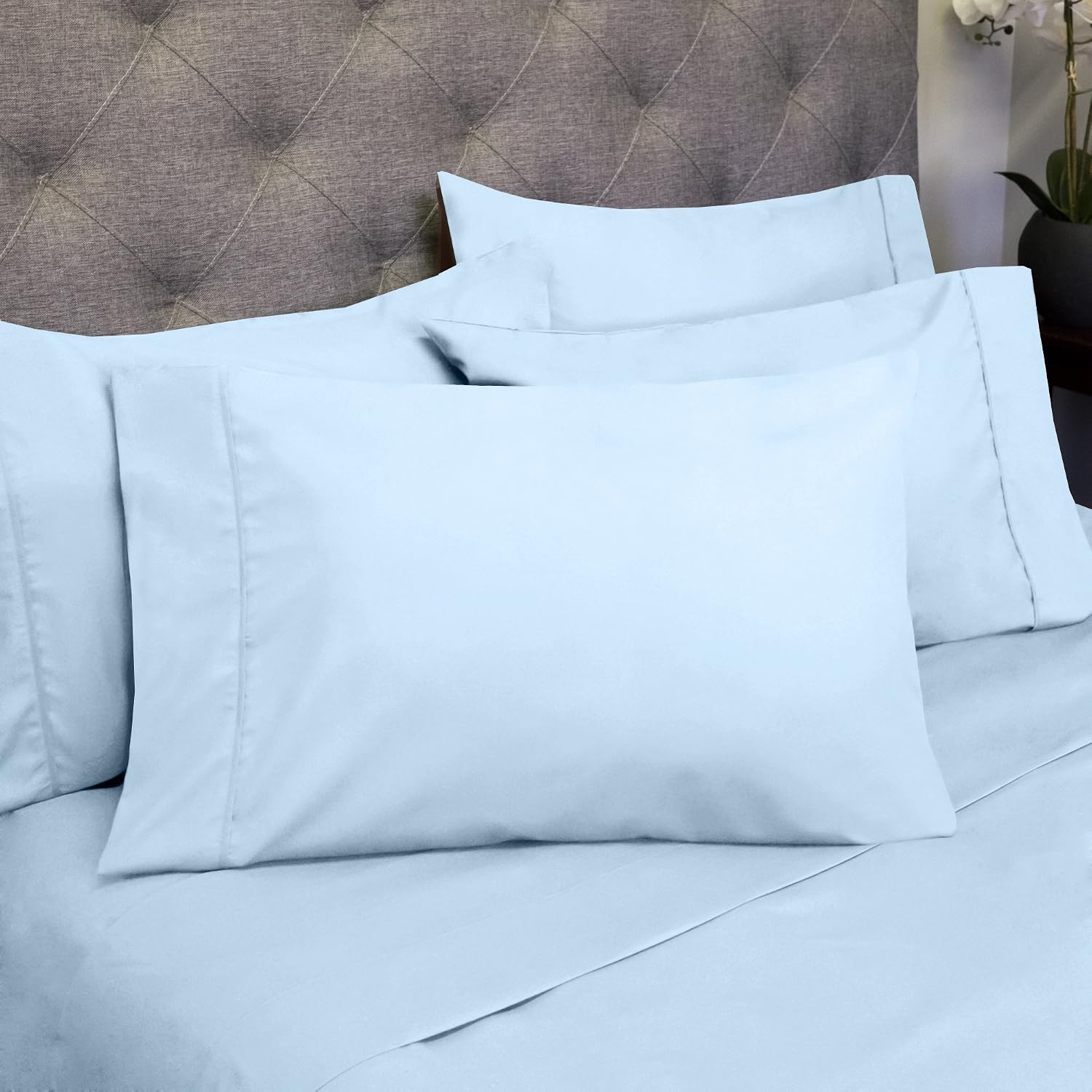 Sweet Home Collection Twin Size Bed 4 Piece 1500 Thread Count Fine Brushed Microfiber Deep Sheet Set-2 Extra Pillow Cases, Value, Aqua, Twin (Pack of 12)
