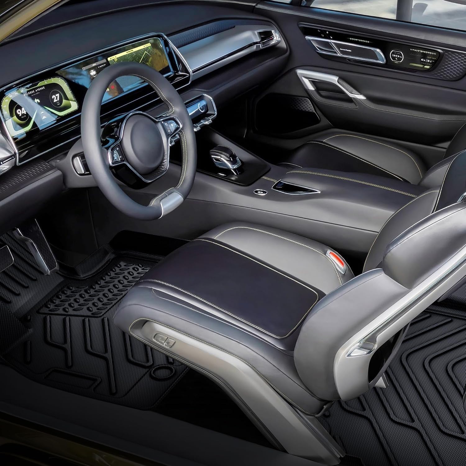 Floor Mats & Cargo Liner Fit for 2022-2026 Jeep Grand Cherokee (Include 4XE NOT for L or WK), Custom Fit TPE All Weather Floor Liners Cargo Mat, 1st 2nd Rows Mats Trunk Liner Full Set Accessories