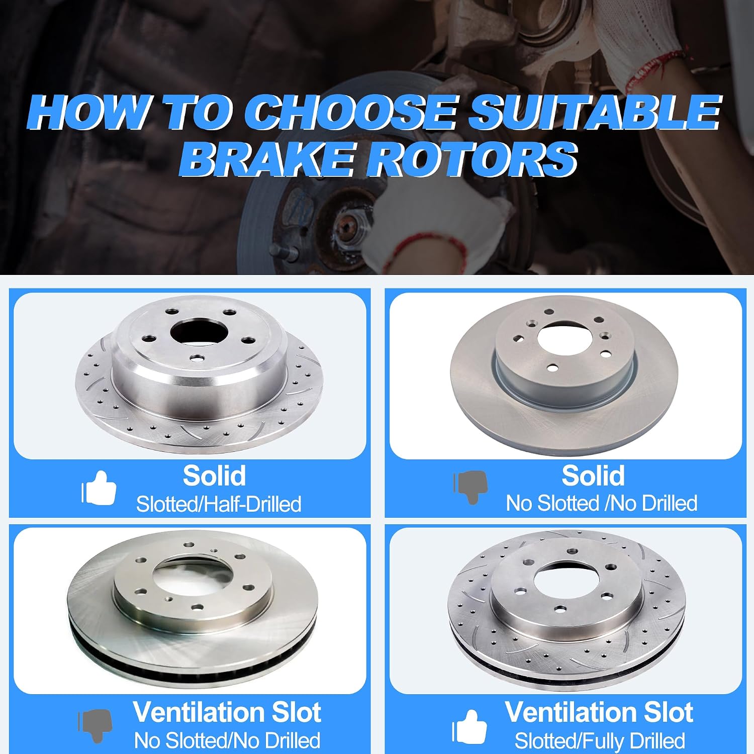 Front Brake Rotors and Brake Pads Kit Compatible with Buick LaCrosse Regal 2011-2016, Chevrolet Equinox 2010-2017, Impala 2014-2020, Malibu 2013-2016, GMC Terrain 2010-2017 – Fit 5-Lug Only
