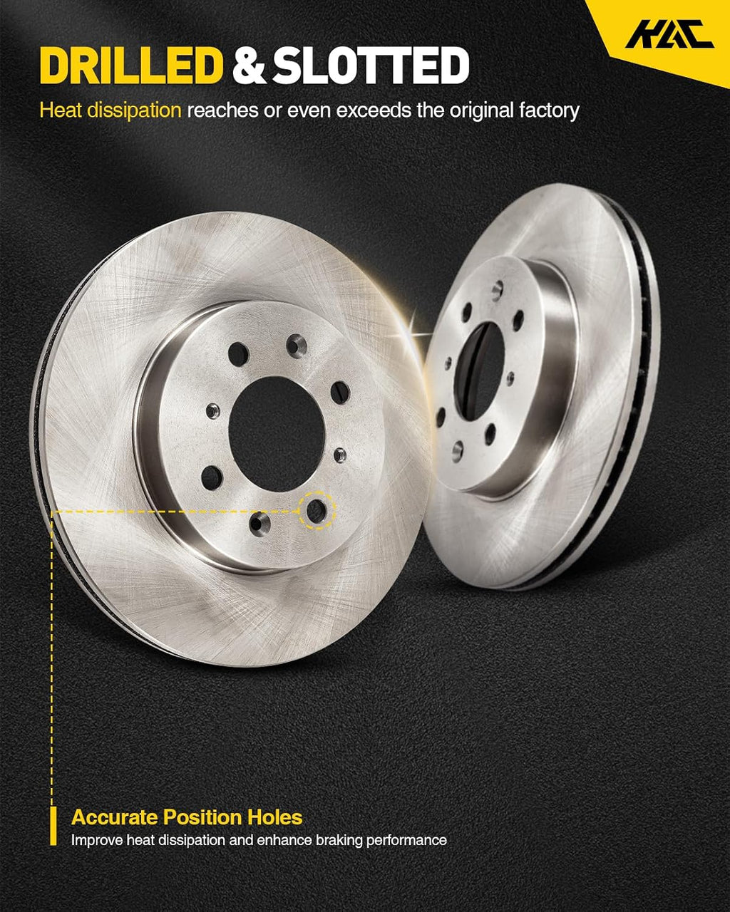 KAC - 330mm Front Disc Brake Rotors | Brake Kit for 2009 F-150 2pcs Automotive Replacement Brake Rotors,54170