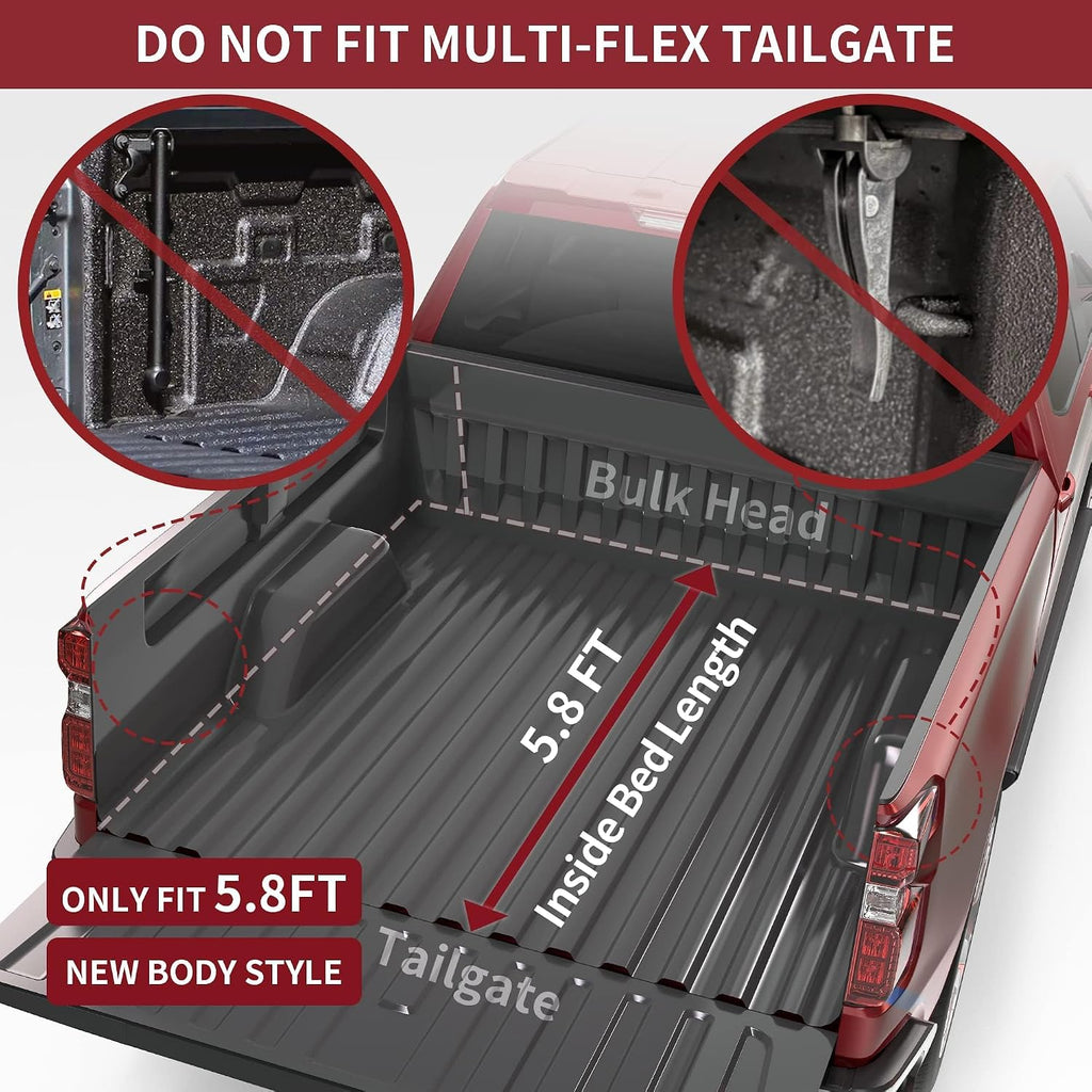 oEdRo Tri-Fold Truck Bed Soft Tonneau Cover Compatible with 2019-2026 Chevy Silverado 1500 / GMC Sierra 1500 New Body Style, Fleetside 5.8 Feet Bed w/o Multi-Flex Tailgate
