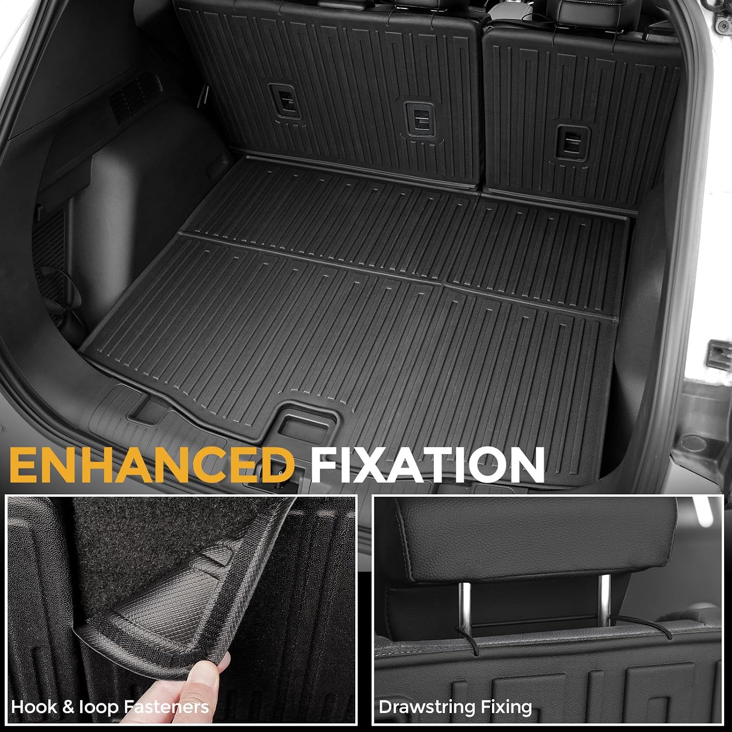 Floor Mats for Ford Escape 2020-2026, All Weather Floor Mats Trunk Cargo Liner with Backrest Protectors and Door Sill Guards Accessories, Full Coverage Set (Not fit Hybrid Model)