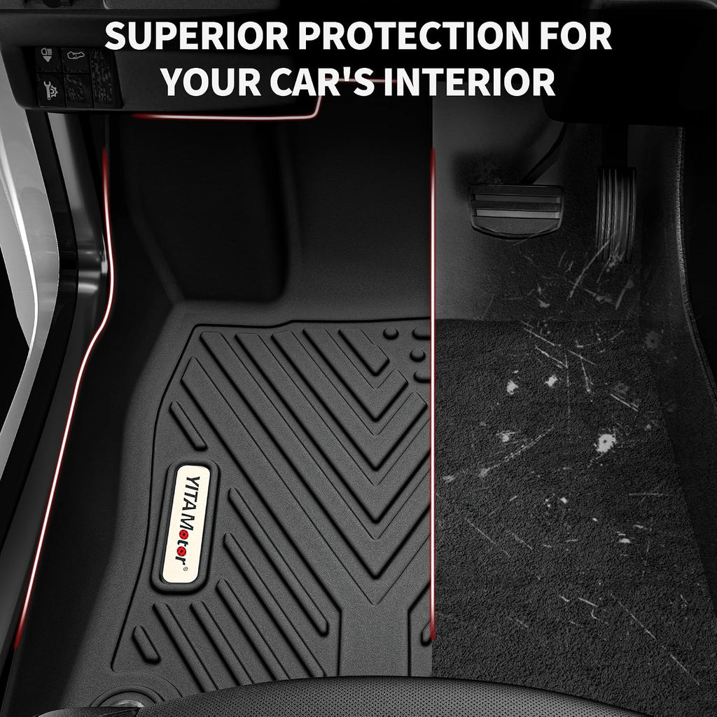 YITAMOTOR Floor Mats Fit for 2018-2025 Ford Expedition/Expedition Max (Only for 8 Passenger) with 2nd Row Bench Seat, All-Weather Custom Front 1st & 2nd 3rd Black Floor Liner Set