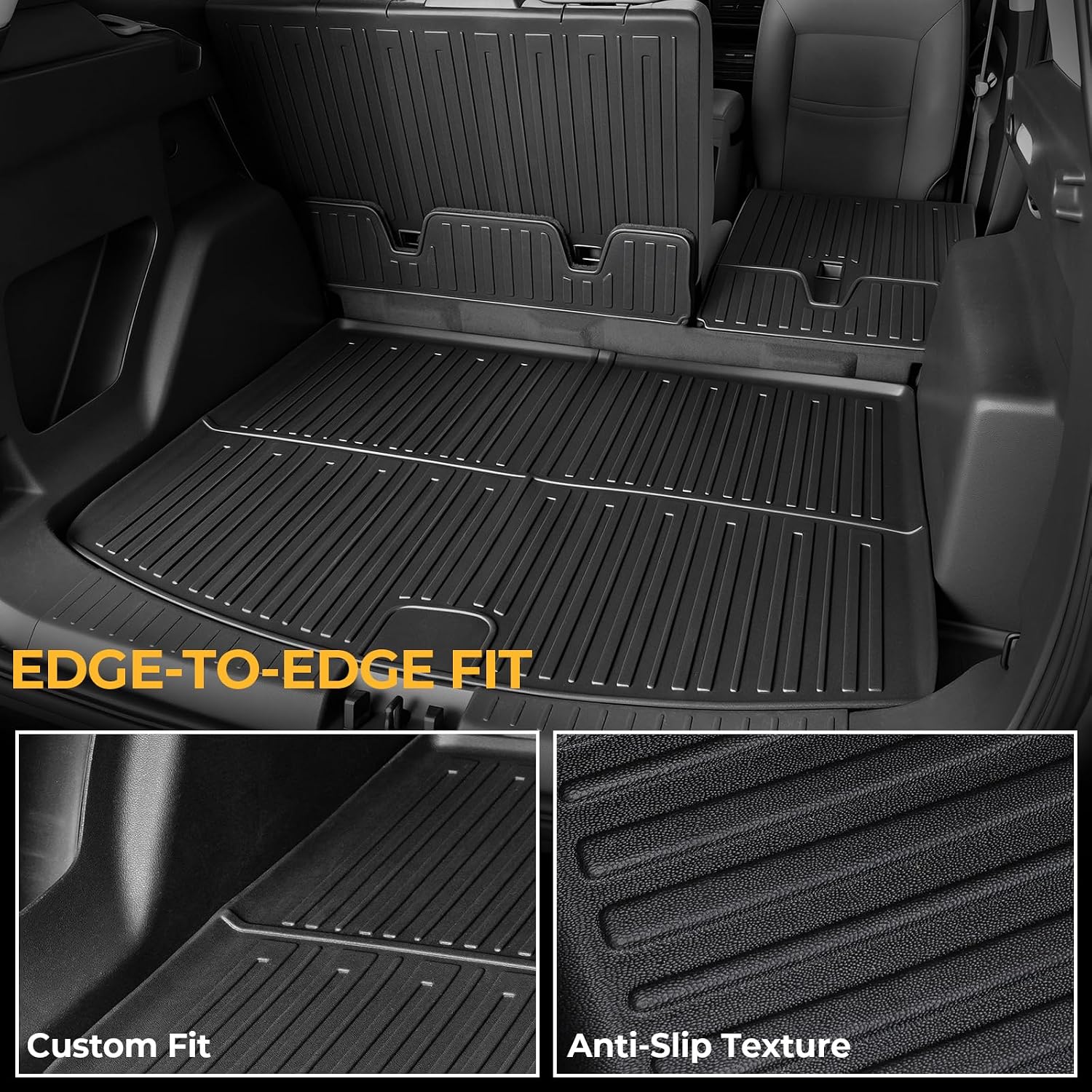 Floor Mats for Ford Escape 2013-2019, All Weather Floor Mats Trunk Cargo Liner with Backrest Protectors and Door Sill Guards Accessories, Full Coverage Set