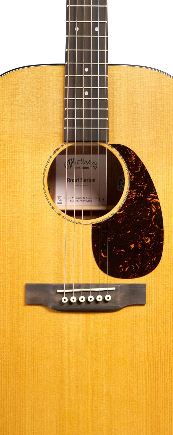 Martin 000-10E Retro Road Series Acoustic-Electric Guitar – Spruce Top & Sapele | Satin Finish | E1 Electronics with Built-In Tuner | Softshell Case Included (Right)