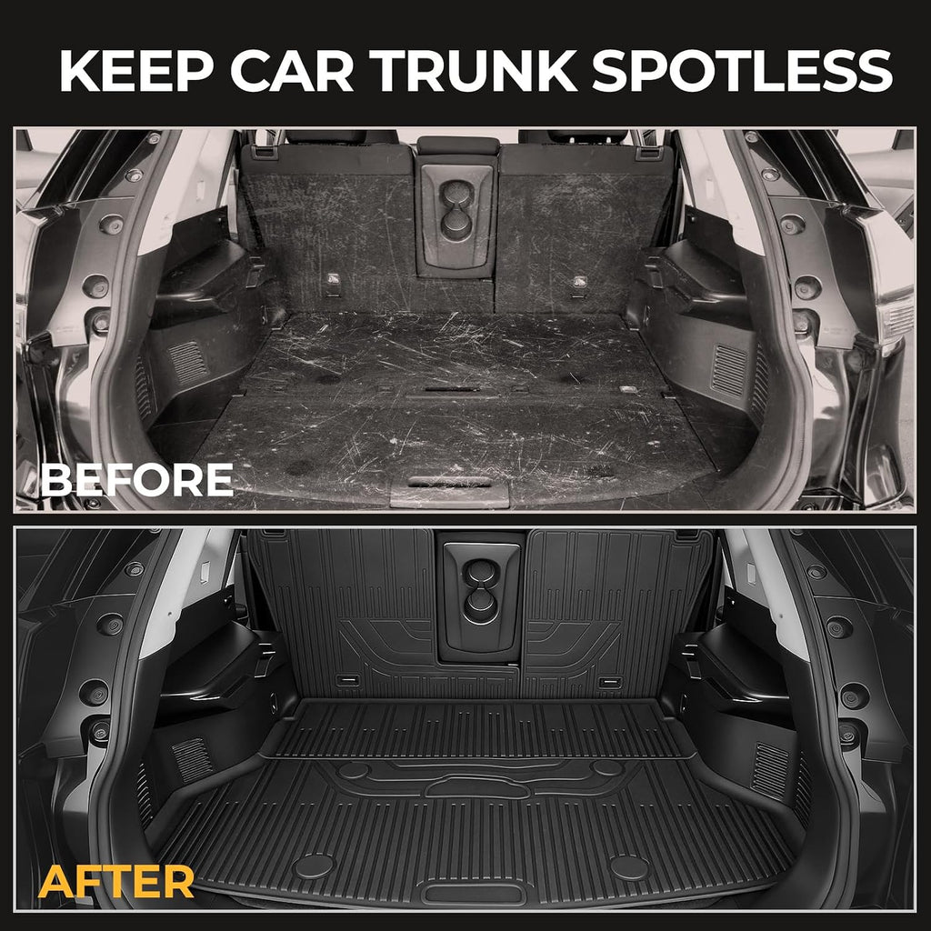 Floor Mats for Nissan Rogue 2014-2020, All Weather Floor Mats Trunk Cargo Liner and Door Sill Guards Accessories, Full Coverage Set (Not for Sport)