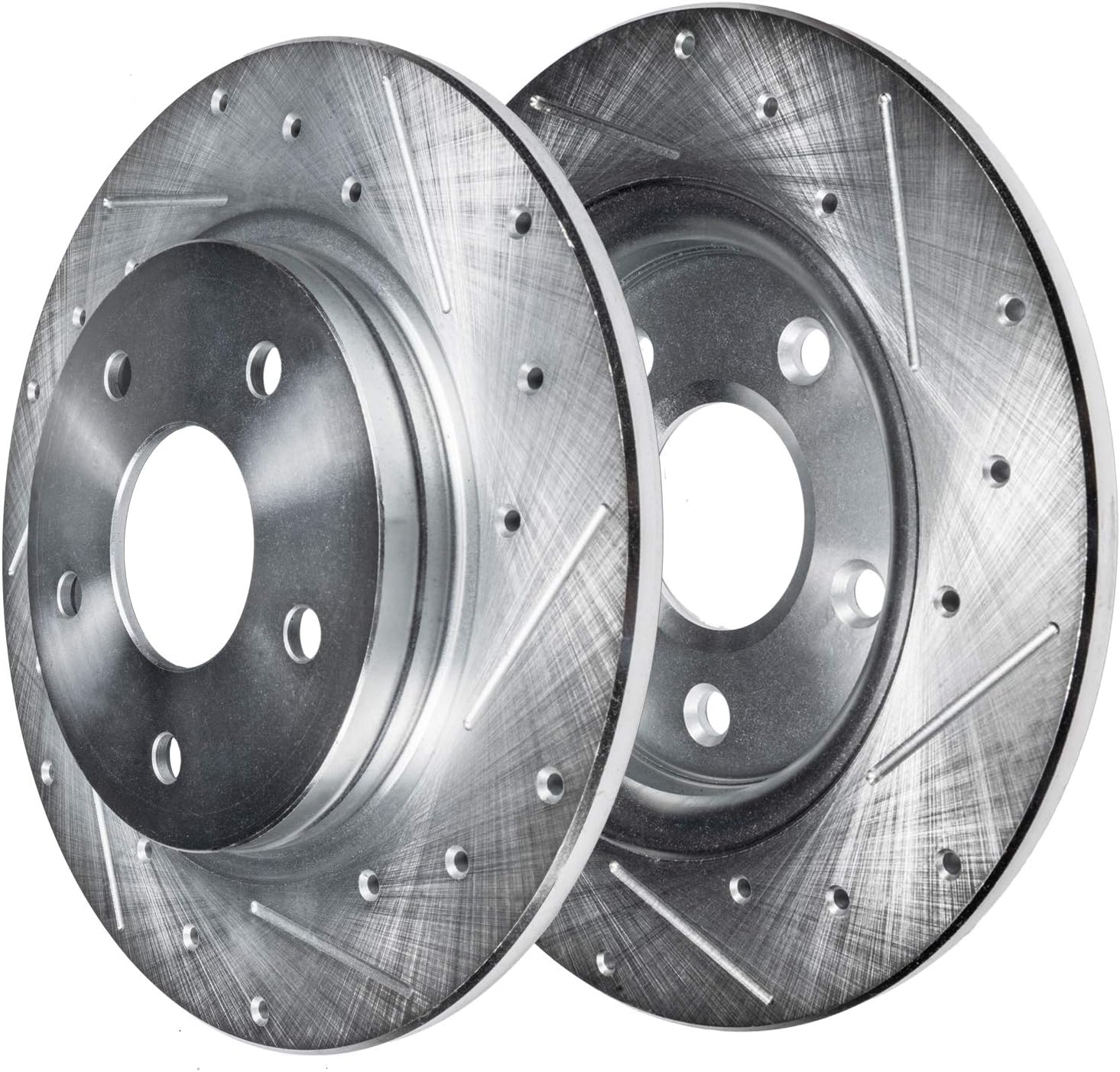 Detroit Axle - Brake Kit for 19-22 Mercedes-Benz A220, 20-22 CLA250, Drilled and Slotted Disc Brakes Rotors Ceramic Brake Pads 2020 2021 2022 Replacement : 12.52' inch Front and 11.61' inch Rear Rotor