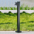 304 Stainless Steel Vertical Garden Water Column, Decorative Feature Fountain Water Dispenser Hydrant, Free-Standing Outdoor Faucet with Hook(Black,950mm/37.4in)