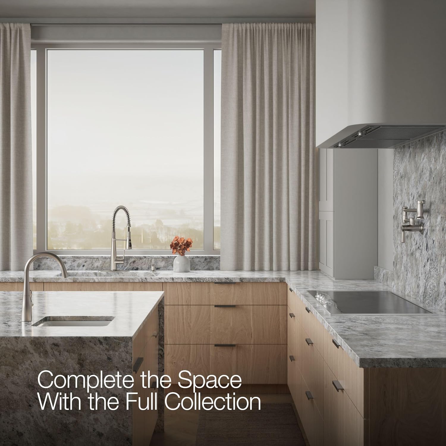KOHLER K-R22745-SD-VS Semi-Professional Kitchen Sink Faucets with Soap Dispenser, Commercial Kitchen Faucets with Pull Down Sprayer, Vibrant Stainless