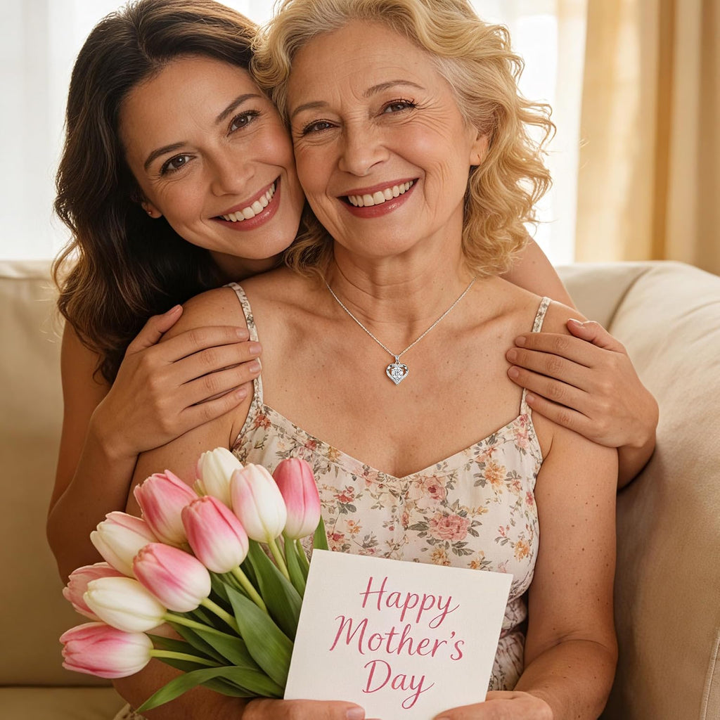 MOOSEA Heart Moissanite Pendant Necklace, 925 Sterling Silver 1-3 Carat Lab Created Moissanite, Anniversary Birthday Gifts for Women Mom Wife Girlfriend Grandma Jewelry Gift