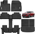 YITAMOTOR Floor Mats for Kia Telluride 2025-2020 7/8 Seater, All Weather TPE Rubber Mat, Custom Fit Kia Telluride Accessories Floor Liners Full Set, 1st & 2nd & 3rd Row & Backrest Mat & Cargo Liner