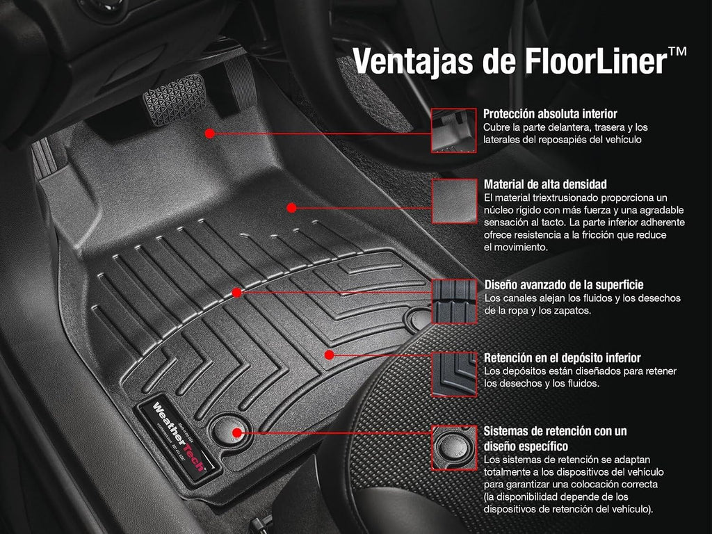 WeatherTech Custom Fit FloorLiners for Dodge Grand Caravan, Grand Caravan, Town & Country Van - Full Set (454211-451414), Tan