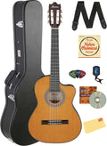 Ibanez GA5TCE3Q 3/4-Size Classical Acoustic-Electric Guitar - Amber High Gloss Bundle with Case, Tuner, Strap, Strings, Picks, Austin Bazaar Instructional DVD, and Polishing Cloth