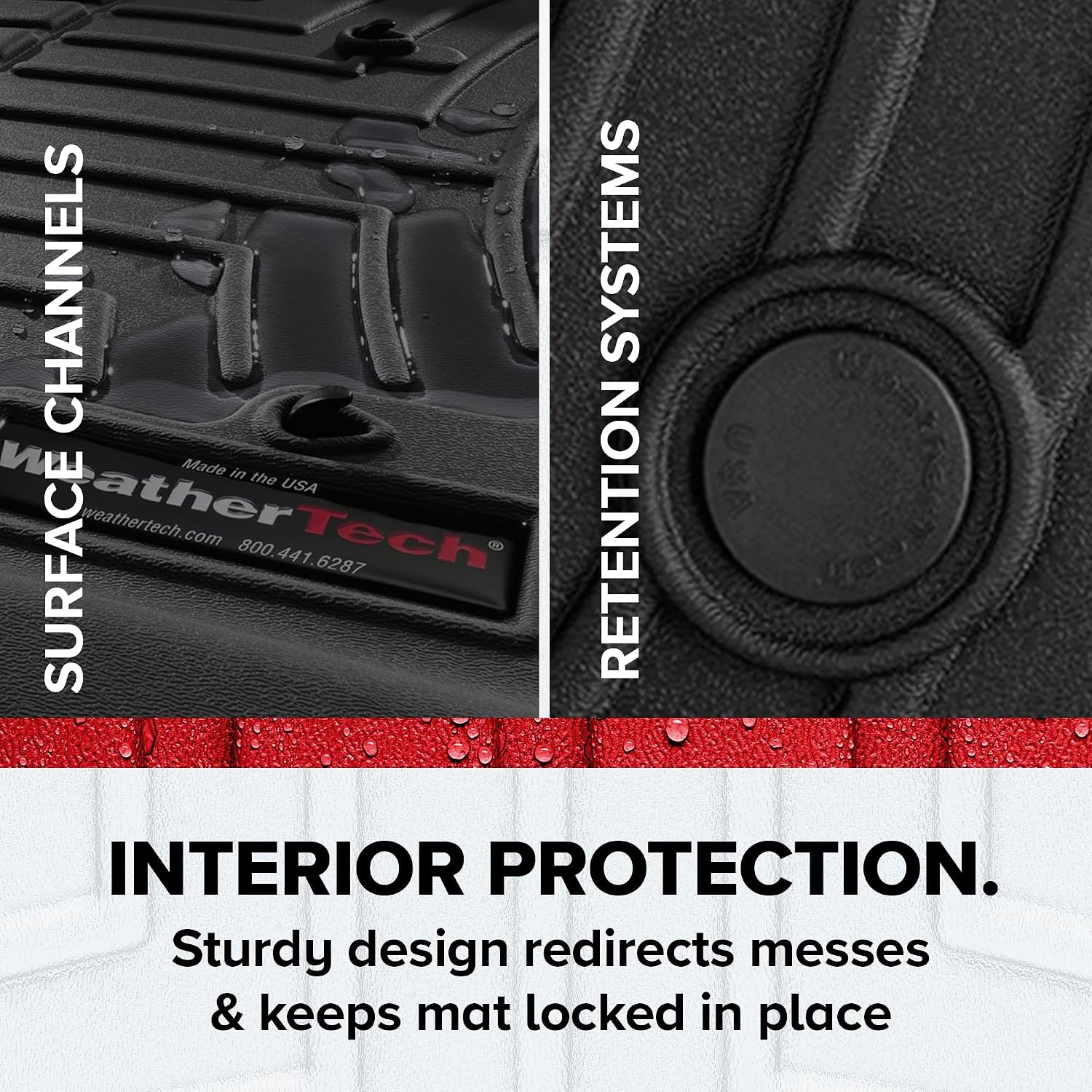 WeatherTech Custom Fit FloorLiner Floor Mats for Jeep Grand Cherokee L w/2nd Row Bucket Seats (471696-1-2-3) - Complete Set (1st, 2nd (2-Piece) & 3rd Row), Cocoa