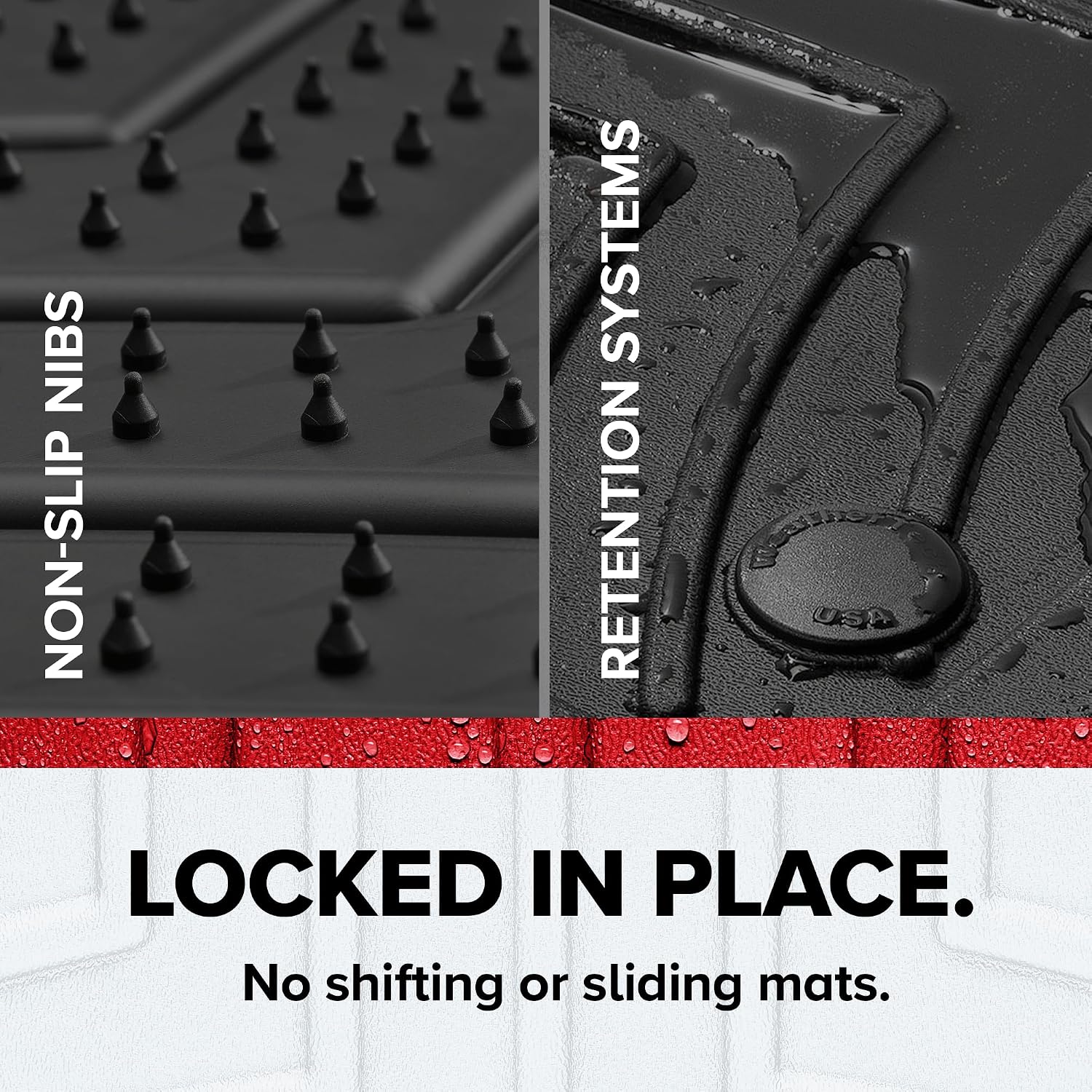 WeatherTech FloorLiner HP Custom Fit Floor Mats for Dodge Durango Full Set (449301IM-44324-4-5IM), Black