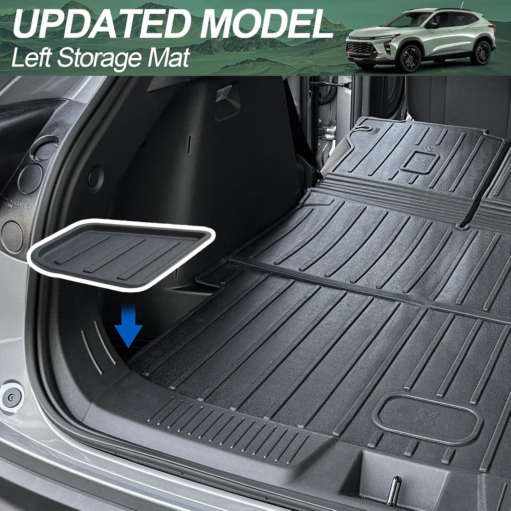 Floor Mats for 2024-2026 Chevy Trax/Buick Envista, All Weather TPE Cargo Mat with 3rd Seat Back Cover and Left Storage Mat for Chevy Trax Accessories Door Sill Guards