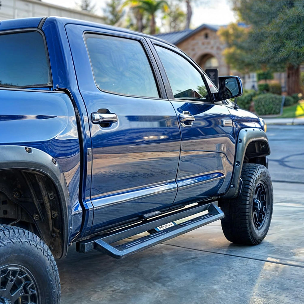 YITAMOTOR Drop Side Steps Compatible with 2019-2026 Chevy Silverado/GMC Sierra 1500, 2020-2026 Silverado/Sierra 2500HD 3500HD Crew Cab, Off-Road Running Boards, Black Powder Coated Nerf Bars