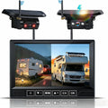 HD 1080P Dual Wireless Backup Camera: 1-Second Magnetic Easy Install RV Backup Camera with 7-inch Split-Screen DVR Monitor - 15200mAh Solar Battery, Up to 3-Day Trip for RV Camping & Travel Trailers