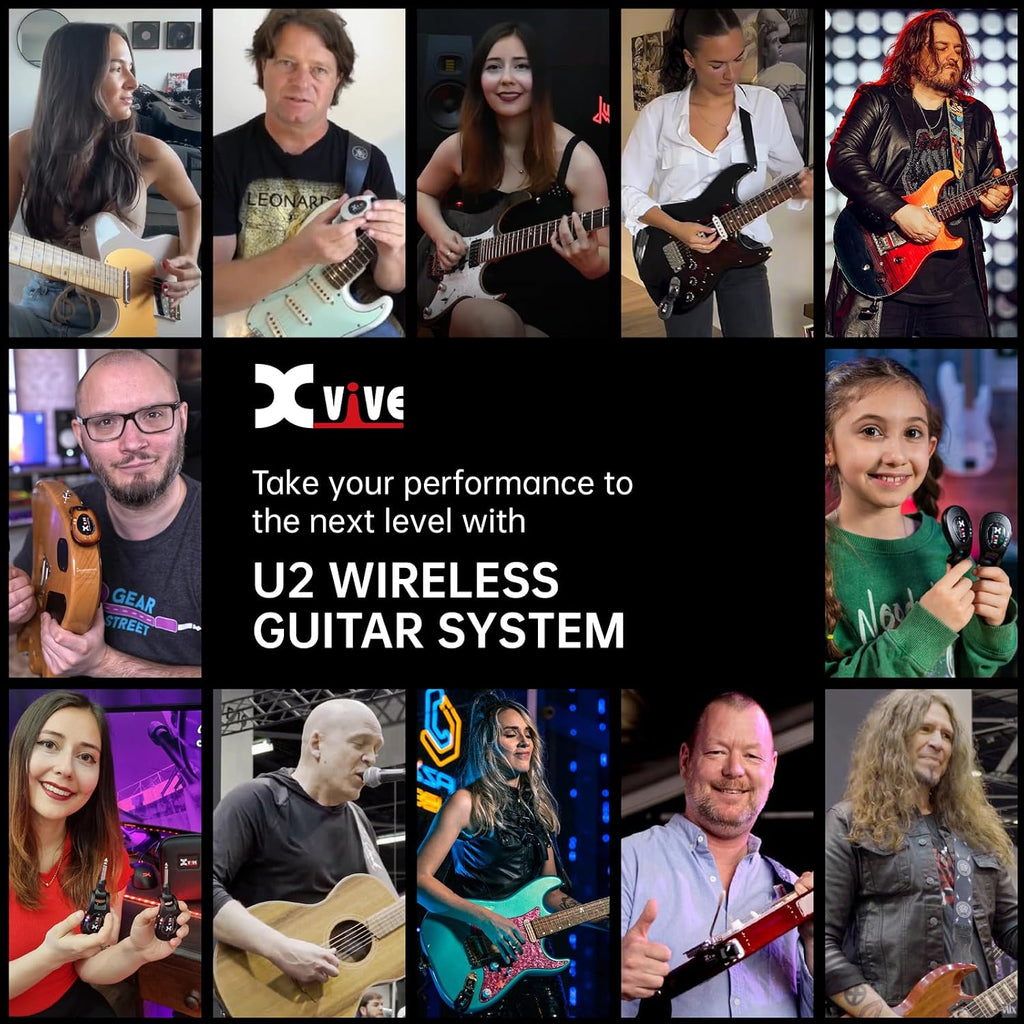Xvive U2 Wireless Guitar System Rechargeable 2.4GHz Guitar Wireless Transmitter and Receiver for Electric Guitar Bass