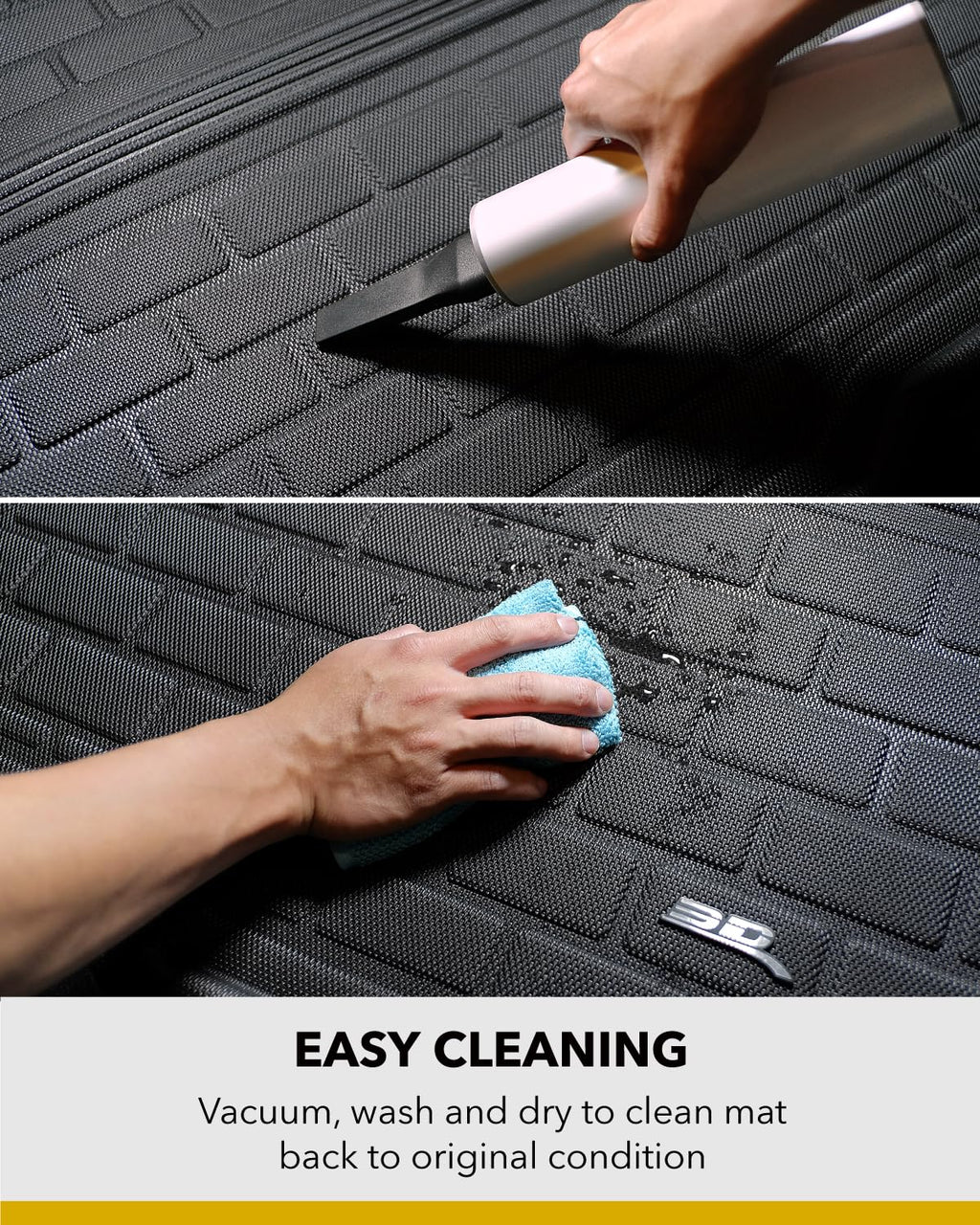 3D MAXpider Custom Fit Kagu Cargo Liner (Black) Compatible with Tesla Model X 6-Seat & 7-Seat 2016-2021 (w/o Center Console) - Cargo Liner (Fits Behind R2 ; R3 Seatbacks Must Be Folded Down)