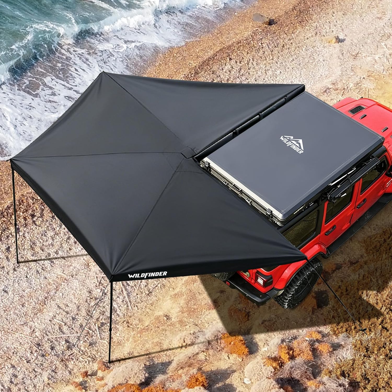 WildFinder Rooftop Tent Hard Shell Roof Top Tent Hardshell Suitable for Jeep SUV Truck Van,Camping Car Roof for 2-3 Person