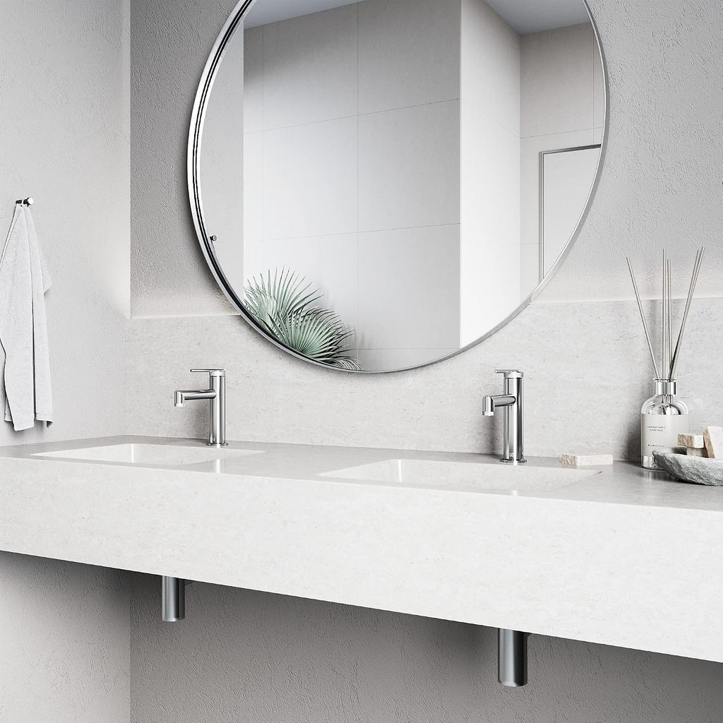 VIGO Sterling Single-Handle Single-Hole Mount Bathroom Sink Faucet, 7-Inch, Chrome, Modern Design, Solid Brass, 1.2 GPM WaterSense & Ceramic Disc Valve, Corrosion-Resistant