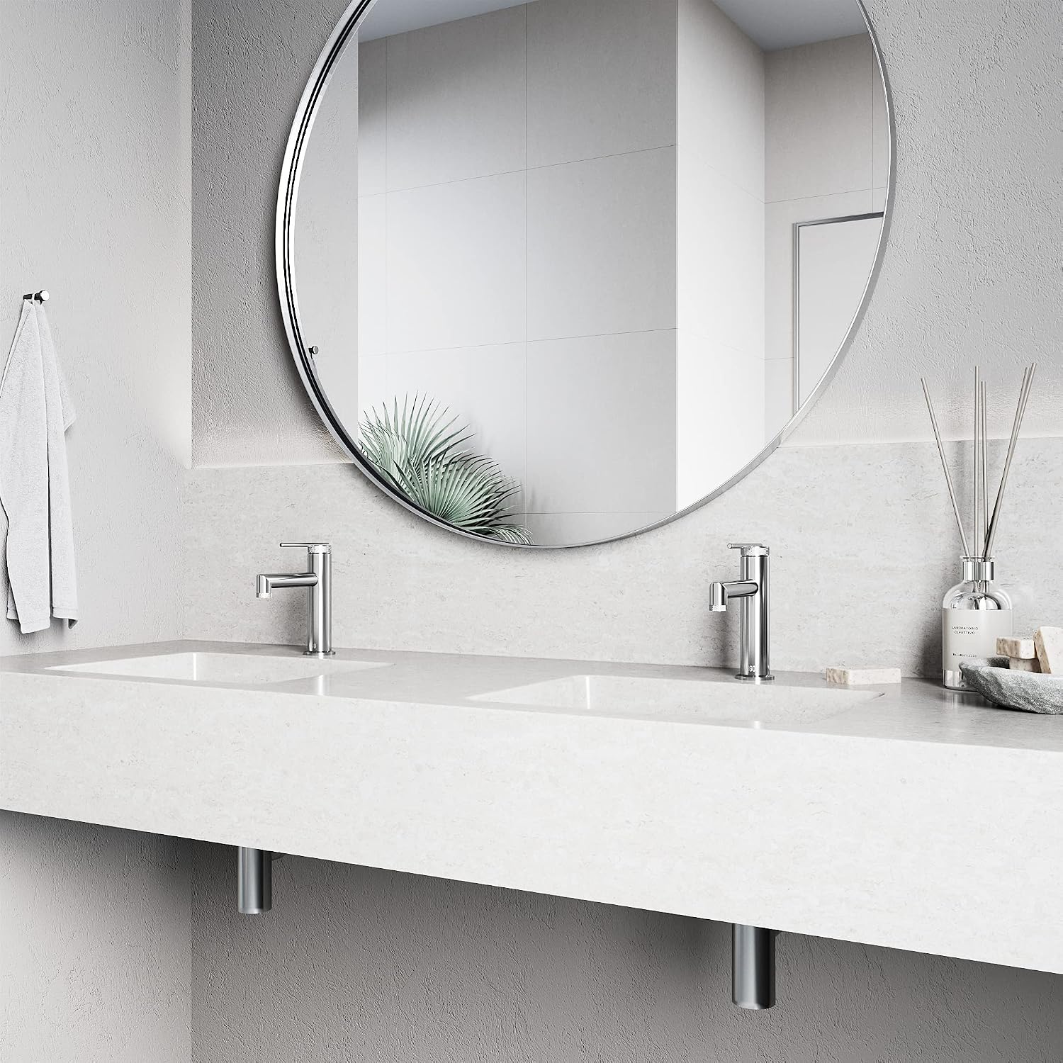 VIGO Sterling Single-Handle Single-Hole Mount Bathroom Sink Faucet, 7-Inch, Chrome, Modern Design, Solid Brass, 1.2 GPM WaterSense & Ceramic Disc Valve, Corrosion-Resistant