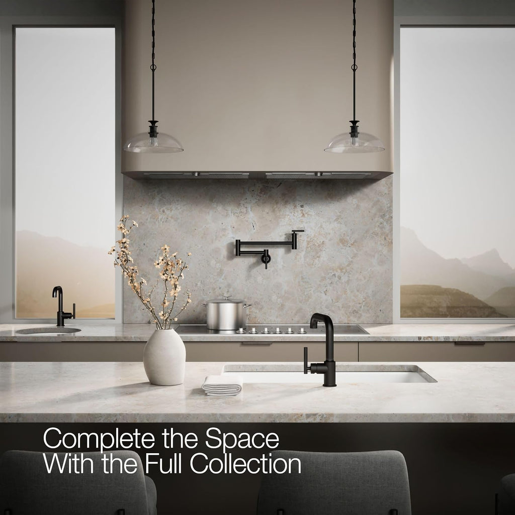 KOHLER Purist Pull-out kitchen sink faucet with three-function sprayhead