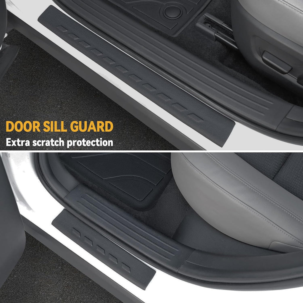 Floor Mats for Mazda CX-50 2023-2026, All Weather Floor Mats Trunk Cargo Liner with Backrest Protectors and Door Sill Guards Accessories, Full Coverage Set (Fit Gas Models)