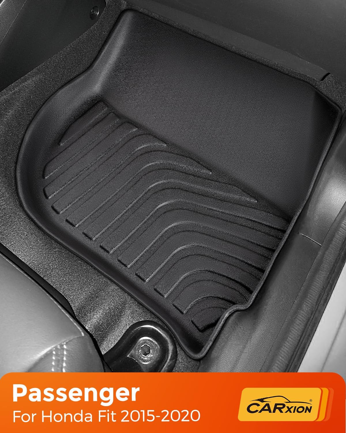 Car Floor Mats for Honda Fit : 2015-2020 (Not for Manual Transmission) Cargo Trunk Liner, Accessories All Weather Rubber Custom Fit for Honda Fit 2020 2019 2018 2017 2016 2015 SUV 5-Seat Models Black