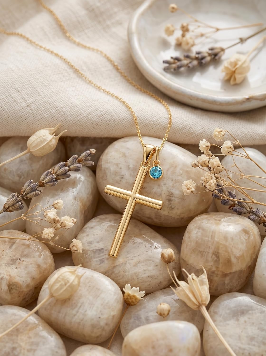 18K Gold Cross Pendant for Women Gold Cross Necklace 18K Gold Jewelry Religious Gift