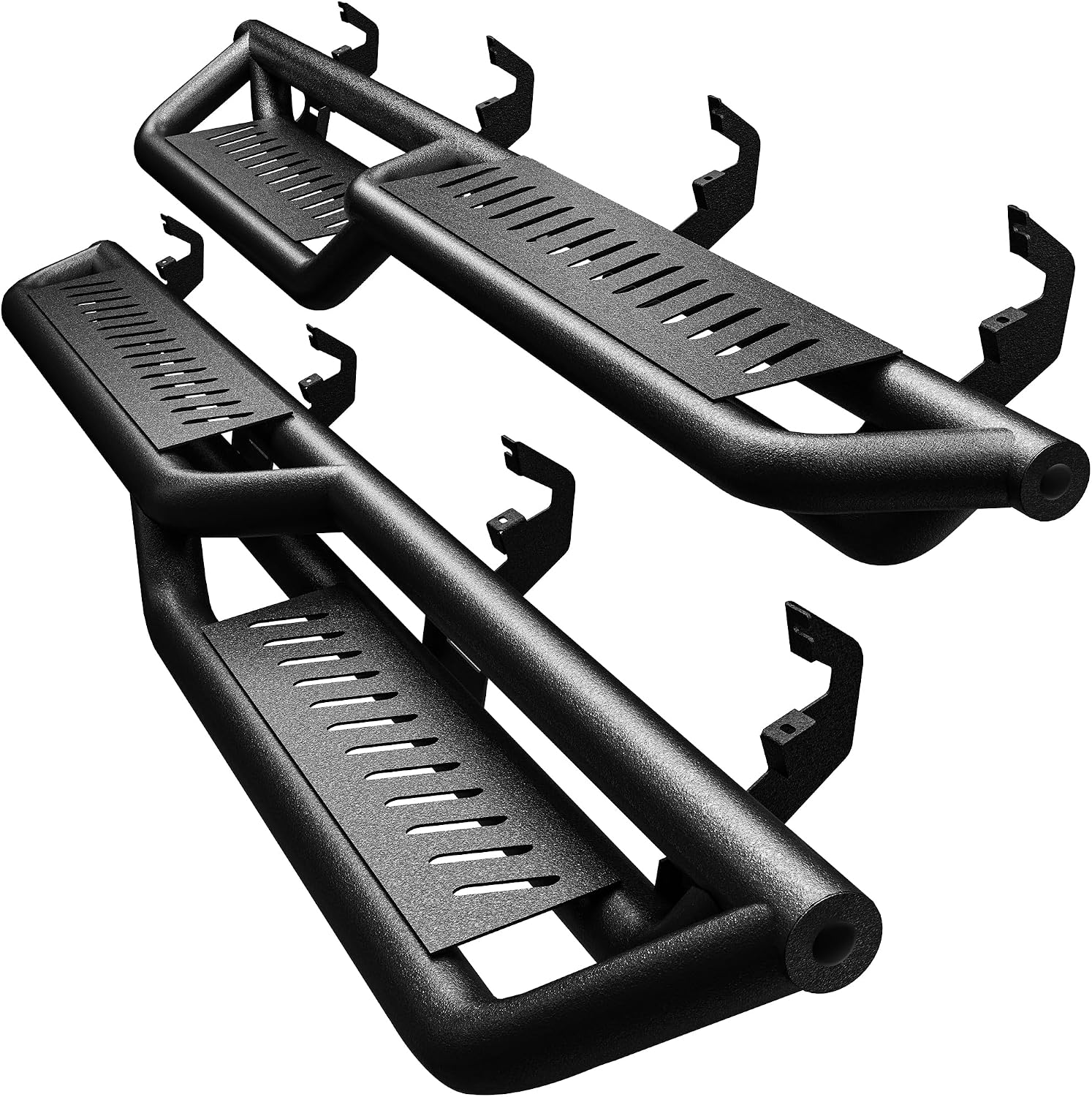 YITAMOTOR Running Boards Compatible with 2019-2026 Chevrolet Silverado/GMC Sierra 1500 Crew Cab, 2020-2026 2500HD 3500HD Crew Cab, Black Side Steps Rails Steel Nerf Bars (Excl. 2019 LD/Limited)