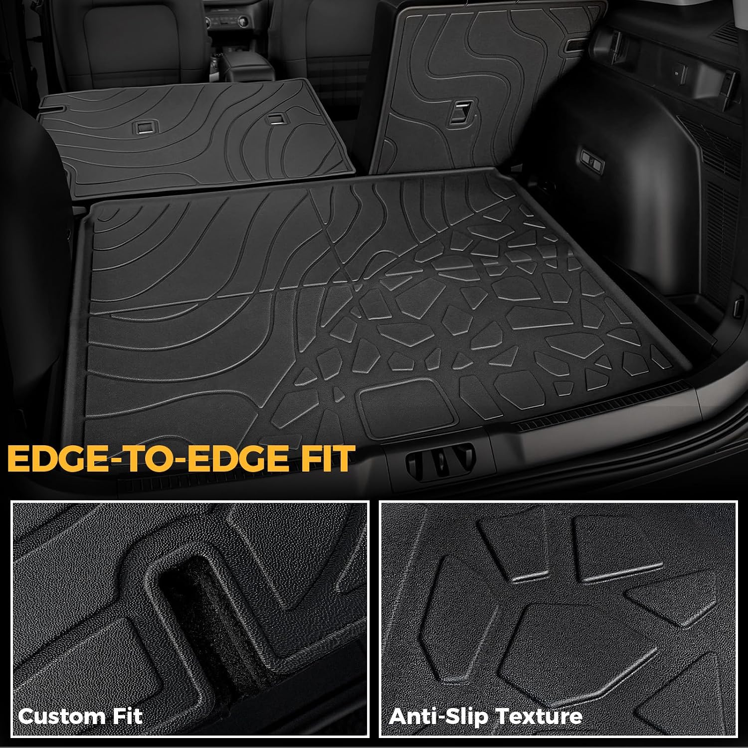Floor Mats for Ford Bronco Sport 2021-2026, All Weather Floor Mats Trunk Cargo Liner with Backrest Protectors and Door Sill Guards Accessories, Full Coverage Set (Fit Compact Spare Tire)