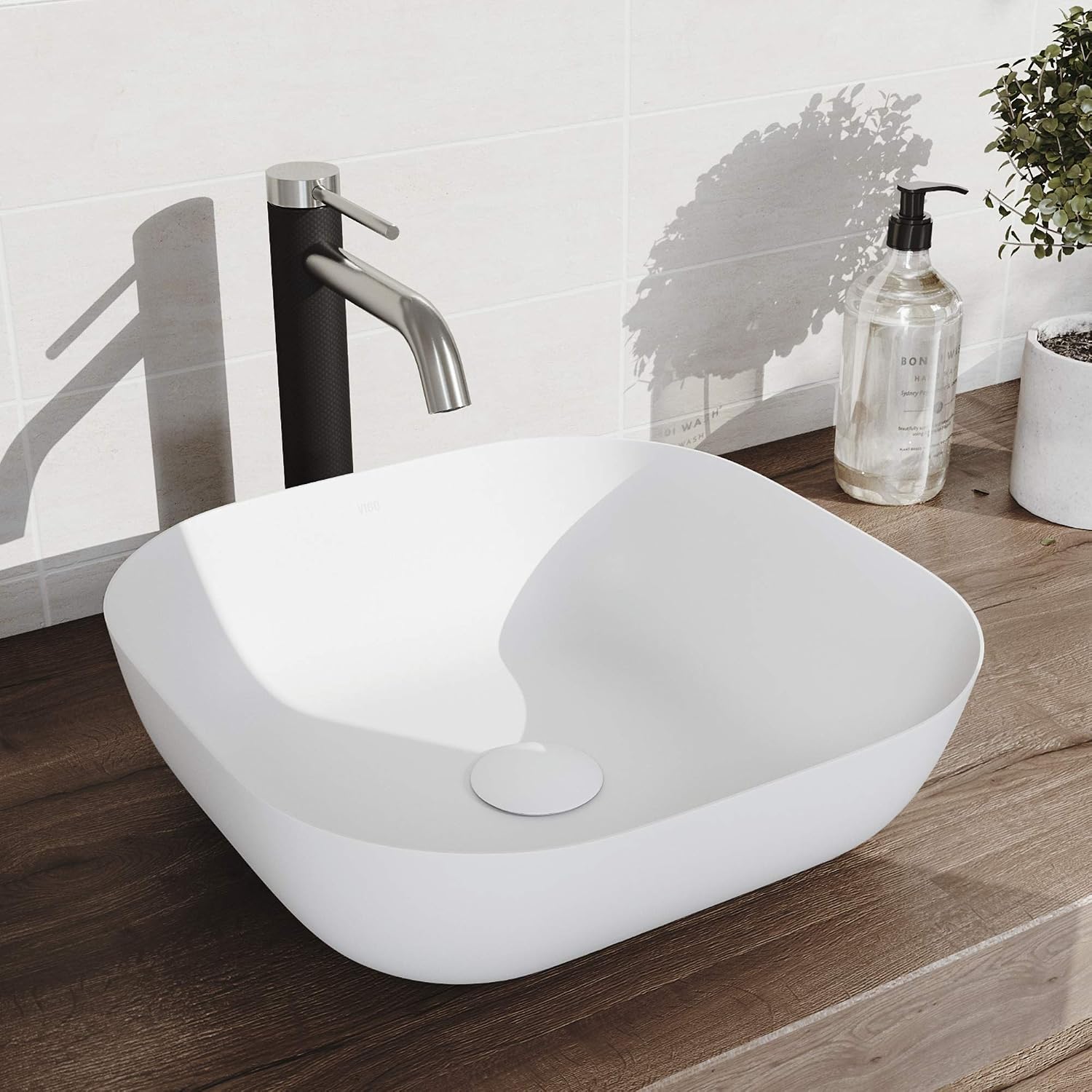 VIGO Lexington Single-Handle Single-Hole Mount Vessel Bathroom Sink Faucet, 10-Inch, Brushed Nickel, Modern Design, Solid Brass, 1.2 GPM WaterSense & Ceramic Disc Valve, Corrosion-Resistant