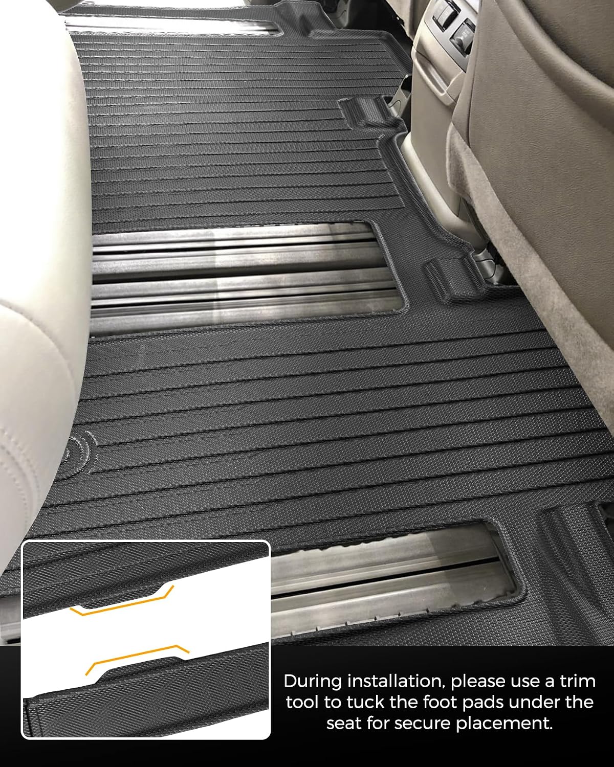 for Toyota Sienna 2020-2013 8 Seater Floor Mats Cargo Liner Trunk Carpet All Weather Heavy Duty TPE Waterproof Anti-Slip Tech Mats for Toyota Sienna 2014 2015 2016 2017 2018 2019 Accessories