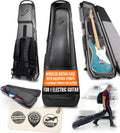 Gruv Gear Electric Guitar Case Hard, Patented Electric Guitar Gig Bag with Adjustable Backpack Straps, Easy Rolling Wheels, Travel Approved, Multiple Pockets for Guitar Accessories, Holds 1 Instrument