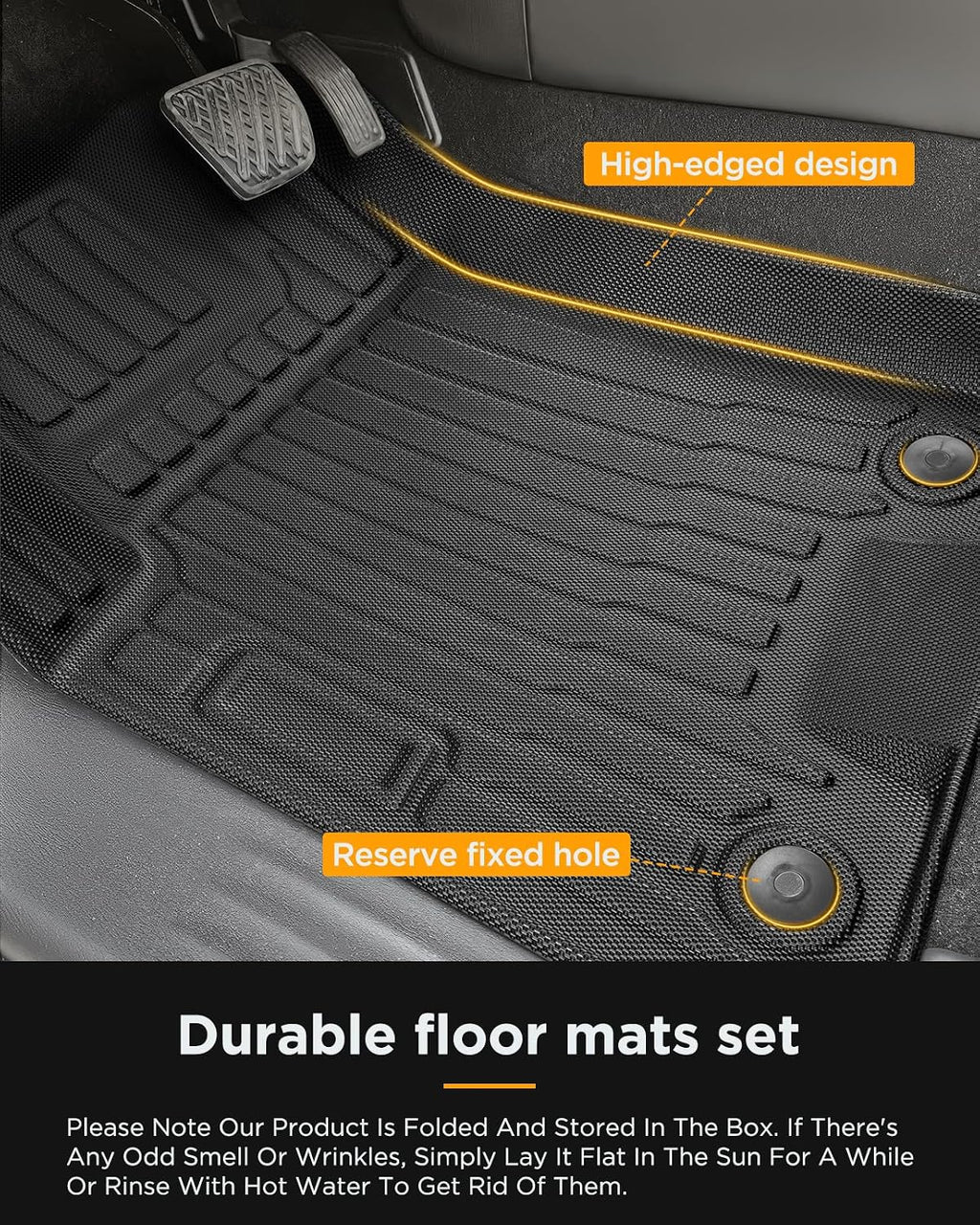 for Nissan Armada/Infiniti QX80 2019-2024 (7 Seats) Floor Mats Carpet Liner All Weather Protector TPE Anti-Slip Tech Mats for Nissan Armada/Infiniti QX80 2019 2020 2021 2022 2023 2024 Accessories